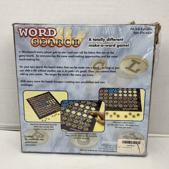 Wordsearch Word Search Pressman Make a Word Board Game 2005 Unused Damaged Box - Picture 2 of 6